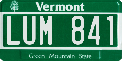 VT license plate LUM841