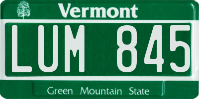 VT license plate LUM845