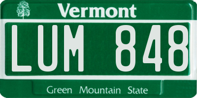 VT license plate LUM848