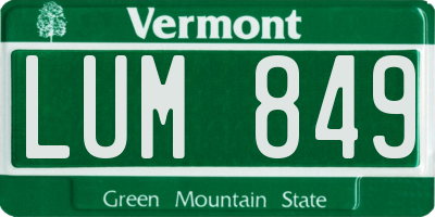VT license plate LUM849