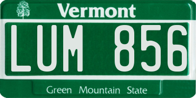 VT license plate LUM856