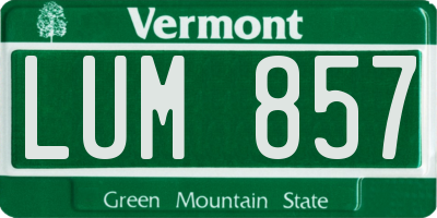 VT license plate LUM857