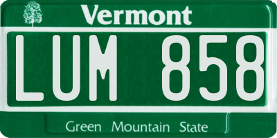 VT license plate LUM858