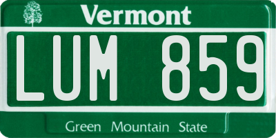 VT license plate LUM859