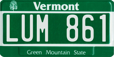 VT license plate LUM861