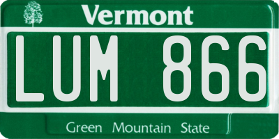 VT license plate LUM866