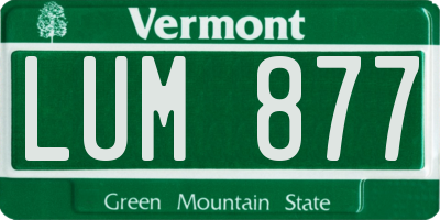 VT license plate LUM877