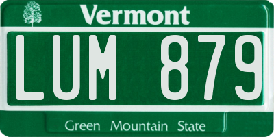 VT license plate LUM879