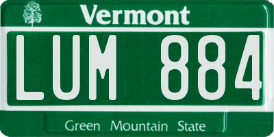 VT license plate LUM884