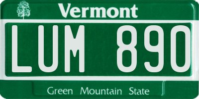 VT license plate LUM890