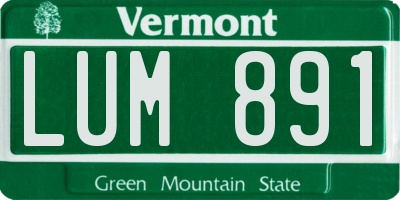 VT license plate LUM891
