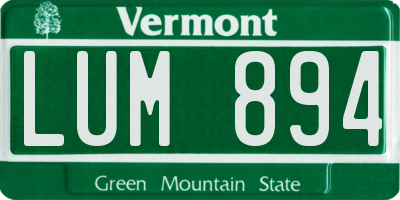 VT license plate LUM894