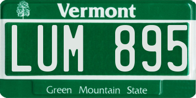 VT license plate LUM895