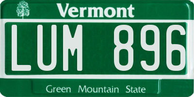 VT license plate LUM896