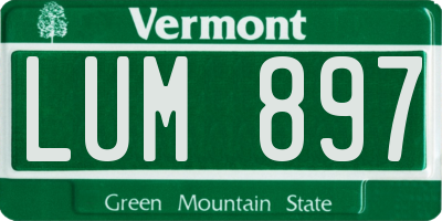 VT license plate LUM897