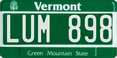 VT license plate LUM898