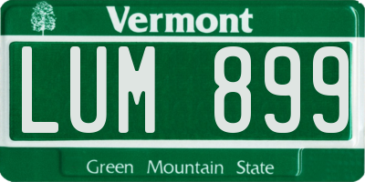 VT license plate LUM899