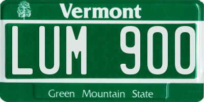 VT license plate LUM900