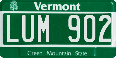 VT license plate LUM902