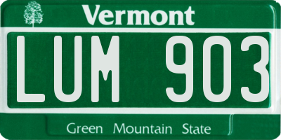 VT license plate LUM903