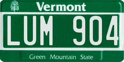VT license plate LUM904
