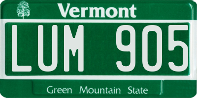 VT license plate LUM905