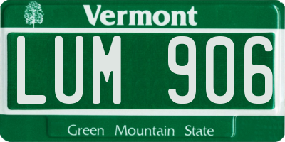 VT license plate LUM906