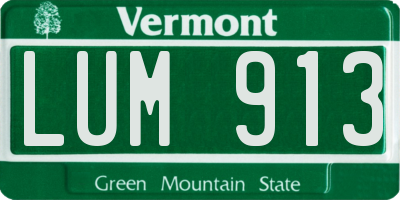 VT license plate LUM913
