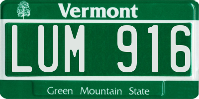 VT license plate LUM916