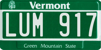 VT license plate LUM917