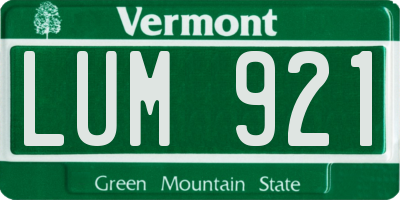VT license plate LUM921