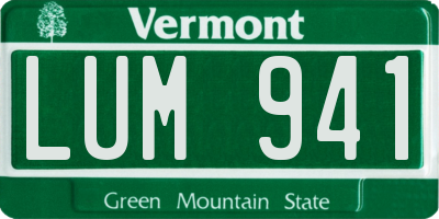 VT license plate LUM941
