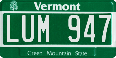 VT license plate LUM947