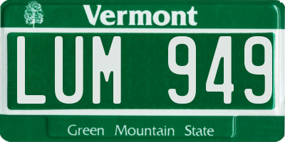 VT license plate LUM949