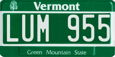 VT license plate LUM955