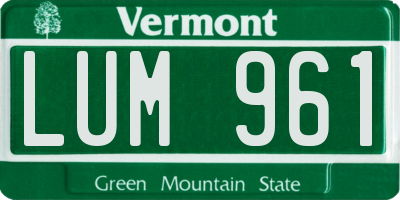 VT license plate LUM961