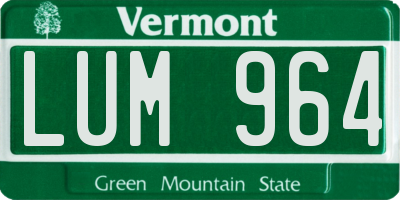 VT license plate LUM964