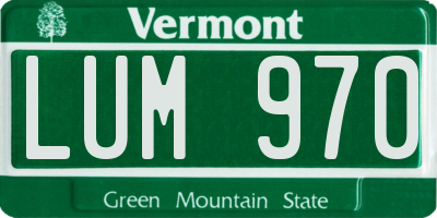VT license plate LUM970