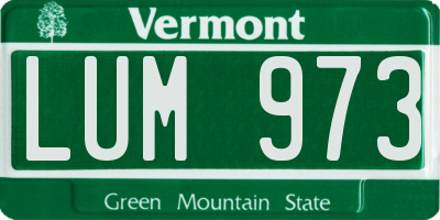 VT license plate LUM973