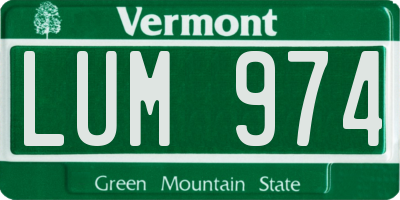 VT license plate LUM974
