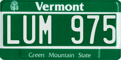 VT license plate LUM975