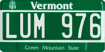 VT license plate LUM976