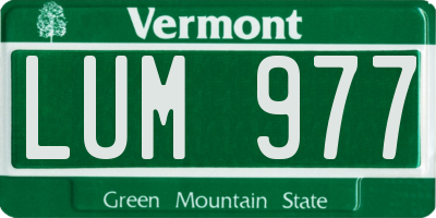 VT license plate LUM977