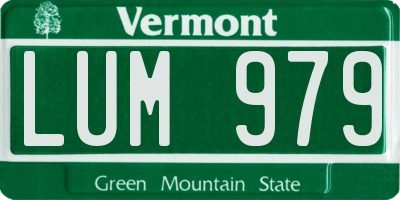 VT license plate LUM979