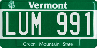 VT license plate LUM991