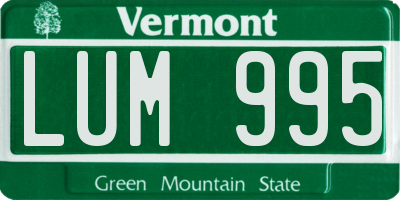 VT license plate LUM995