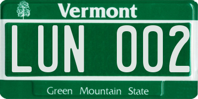 VT license plate LUN002
