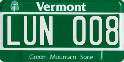 VT license plate LUN008