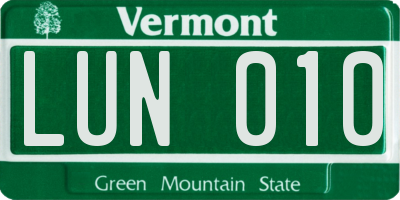 VT license plate LUN010