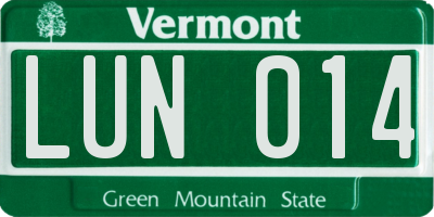 VT license plate LUN014